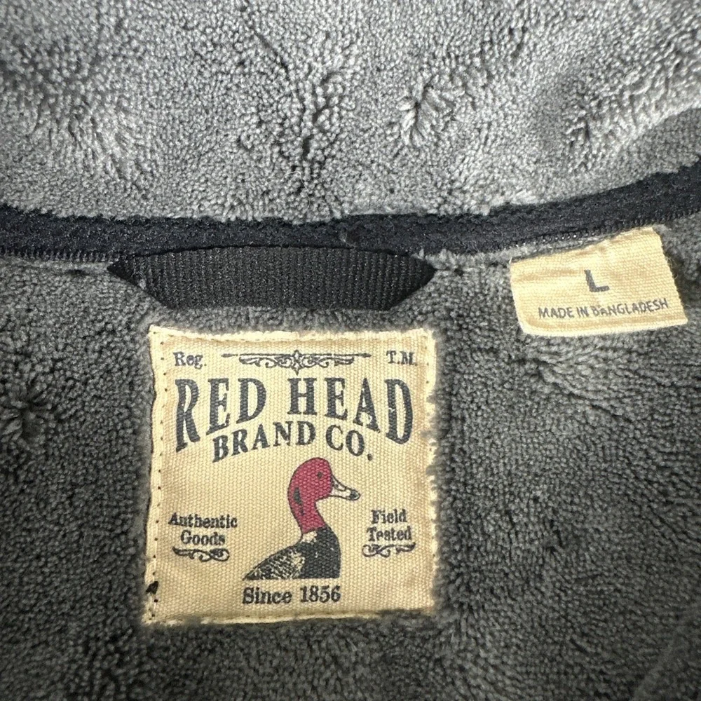 Red Head Vest Mens L Black Full Zip Fleece Lined Hunting Workwear Outdoor